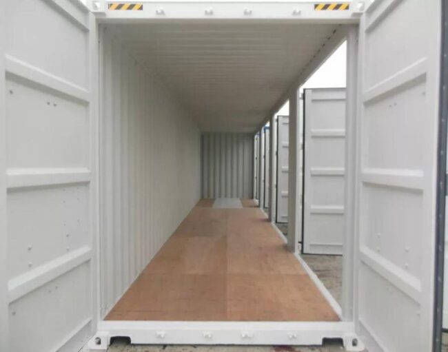40 UC. PIE. CONTENEDOR ALTO (9′ 6″ DE ALTO) BLANCO DE ACCESO LATERAL COMPLETO - Imagen 2